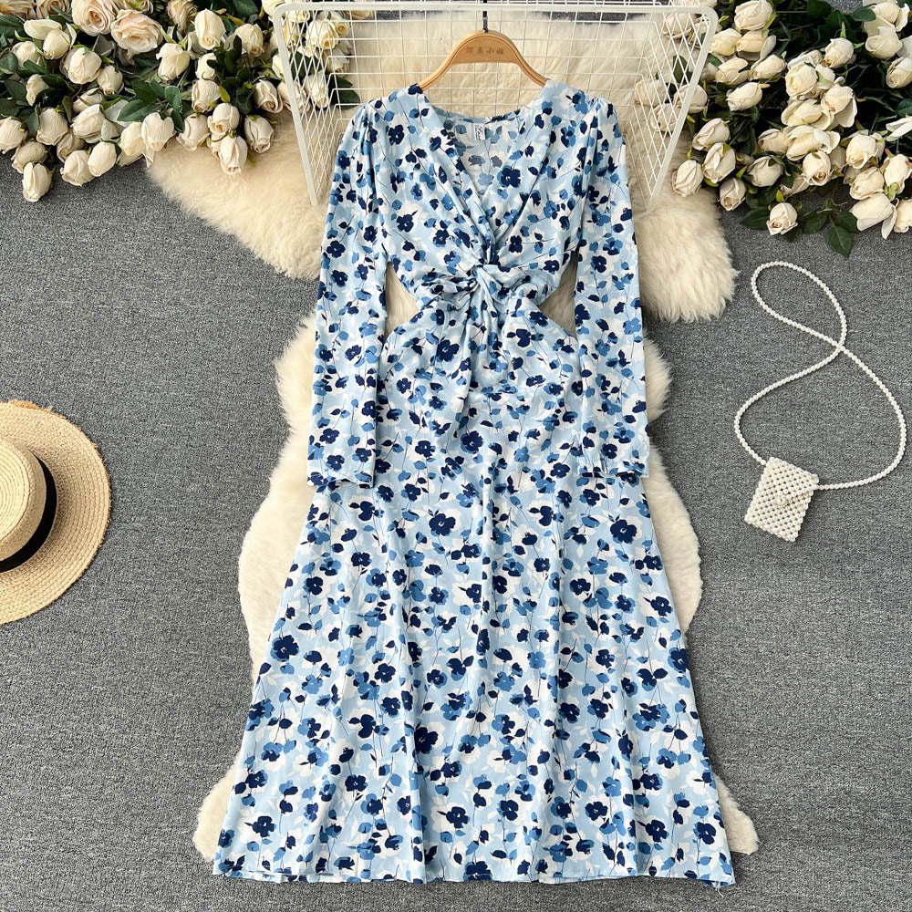 Fairy V-neck Floral Printed Dress