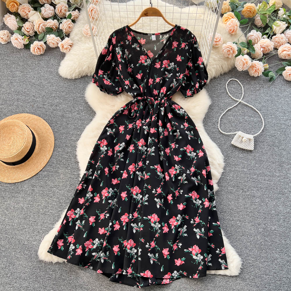 Mori Floral Chiffon A-line Dress