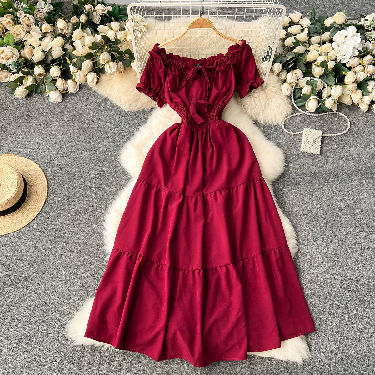 Off-shoulder Puffy Sleeve Fairy Dress